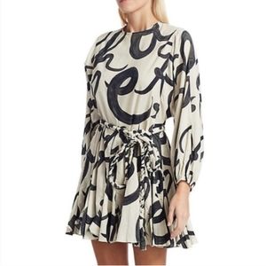 Rhode Ella Black and White Script Mini Dress